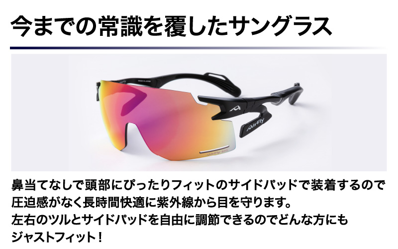 「エアフライ」AF-301BKモデル　偏光レンズ装着版 C-3 BKPGM マットブラック マットブラック