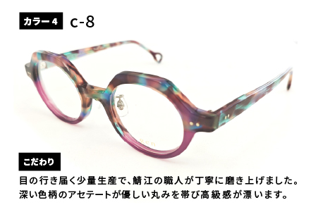 めがねのメーキョー堂  鯖江製眼鏡  カラフルなセルフレーム元 gen72 c-8 gen72 c-8