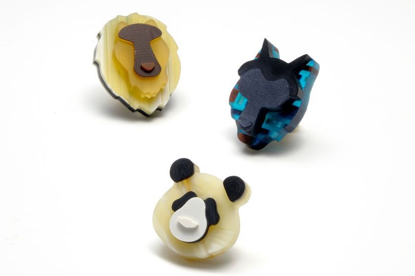 めがね素材で作る『ANIMALE（アニマーレ）Sabae アニマルピンズ』オオカミ オオカミ