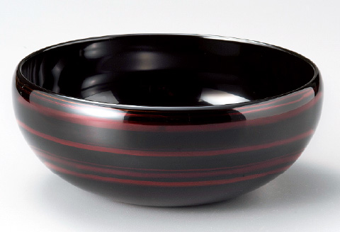 『越前漆器 彩波盛鉢 白檀 φ20.5×8.3cm 漆塗り』