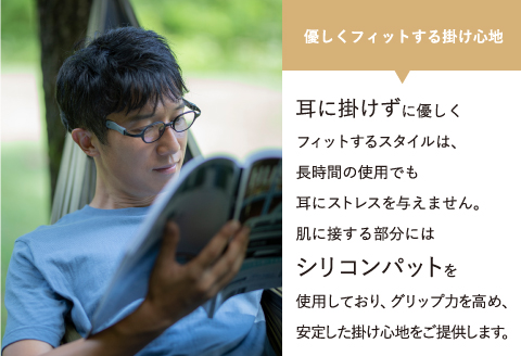 アウトドアにマッチする3Dプリンタ製老眼鏡 hammoc HM-R2 スクエア ブラウン +2.50 ブラウン 【度数】+2.50