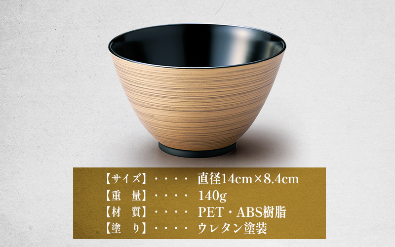 金刷毛多用大椀 φ14×8.4cm 食洗機・レンジ対応 黒 黒