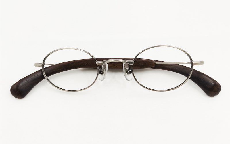 めがねのメーキョー堂  ウッドフレーム　wd-02（カラー：アンティークシルバー）