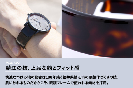 ＜付け替え用バングルのみ＞鯖江発！眼鏡職人が作った新感覚の腕時計 バングルウォッチ40　べっ甲カラー べっ甲カラー