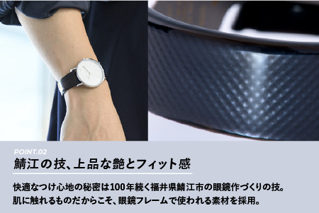 ＜付け替え用バングルのみ＞鯖江発！眼鏡職人が作った新感覚の腕時計 バングルウォッチ40　カーボンパターン カーボンパターン