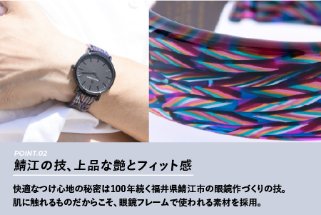 鯖江発！眼鏡職人が作った新感覚の腕時計 バングルウォッチ40　（バングル＋ウォッチ本体）シャイニング シャイニング