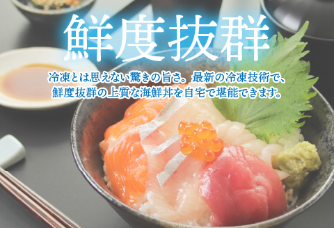 【刺身用】海鮮丼の具5種盛り（マグロ・サーモン・タイ・イカ・ブリ）60g（タレ付）× 5人前【最新の冷凍技術】