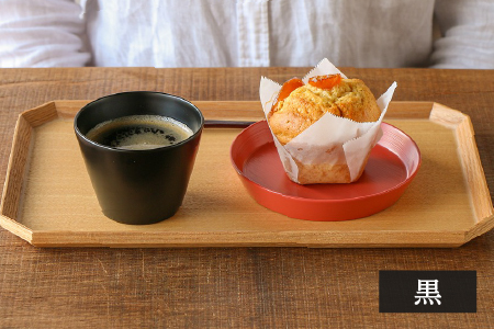 越前硬漆　水月器　黒 黒