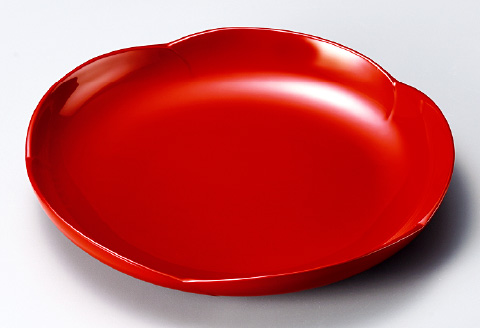 花こころ大皿 朱　φ27×4cm 漆塗り 朱