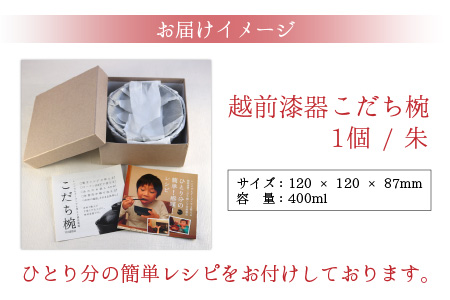 レンジが使える漆塗りのお椀 越前漆器こだち椀 朱 朱