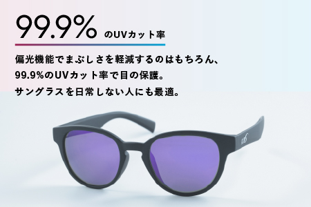 鯖江で作るガラス偏光サングラス 136-Glass VARUNA パープルミラー/マットブラック パープルミラー/マットブラック