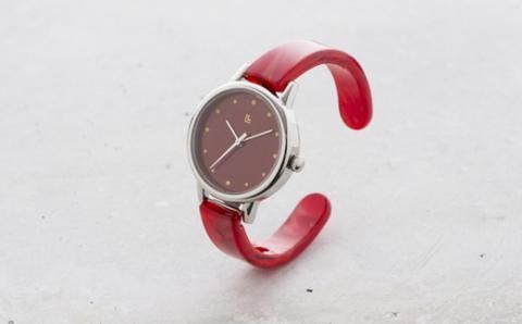 『IGATTA COLLETTI☆ バングルウォッチ・レディース』 レッドマーブル レッドマーブル