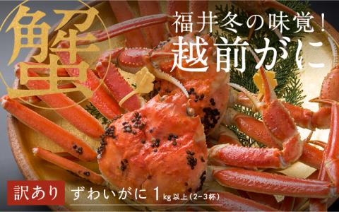 【特別価格期間延長！】【選べる容量！産地直送】福井の冬の王様！【訳あり】越前がに 合計1kg以上（2〜3杯）2〜3人前 合計1kg以上（2〜3杯）2〜3人前