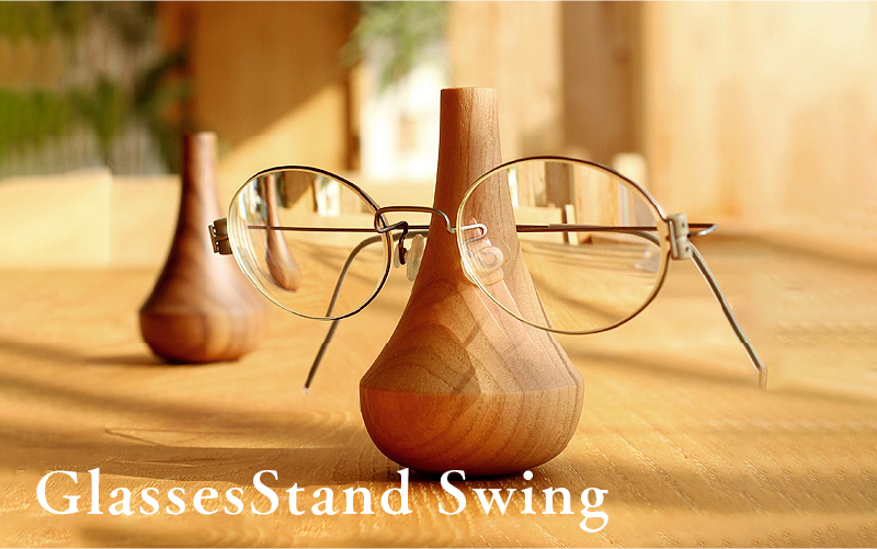 【Hacoa】めがねをおしゃれに飾る『Glasses Stand Swing』チェリー チェリー