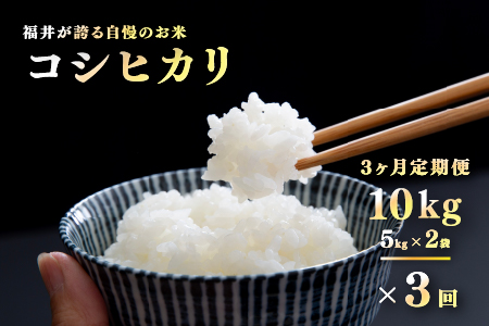 ＜2025年11月以降 順次発送予定＞令和7年産　コシヒカリ　定期便（3ヶ月連続お届け）計30kg（(5kg × 2袋) × 3回） 定期便（3ヶ月連続お届け）計30kg（(5kg × 2袋) × 3回）
