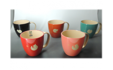 越前漆器『マグカップねこ　朱』 朱