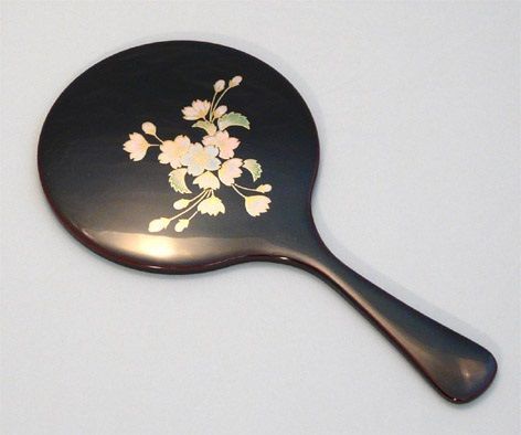 溜　白桜　手鏡 [B-03301]