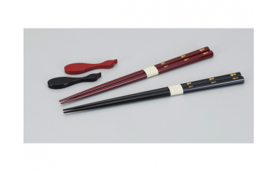 越前漆器　『夫婦箸（箸置付き）～無病息災～』