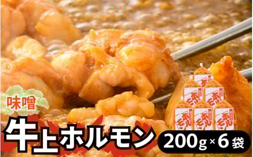 牛味噌 上ホルモン 200g×6袋（1～2人前×6袋） 計1.2kg ＜絶品！炒めるだけ簡単！＞  [aw001-a001]