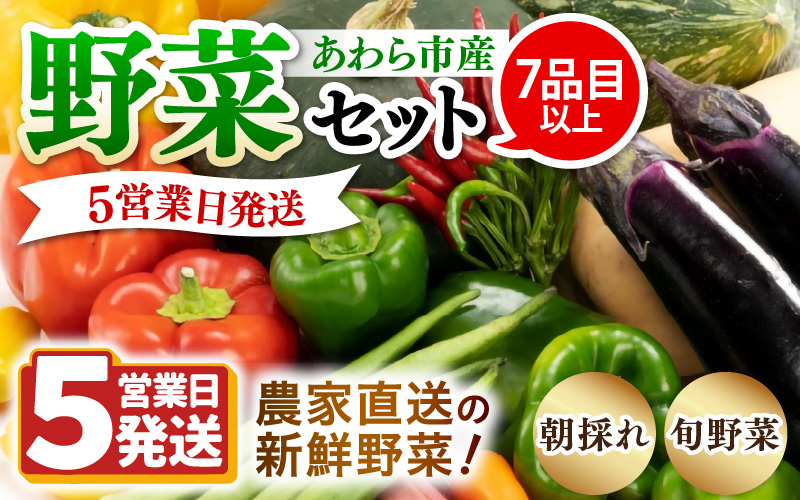 【5営業日発送！】農家直送 旬の野菜セット 7品目以上 1箱 [aw028-a012]