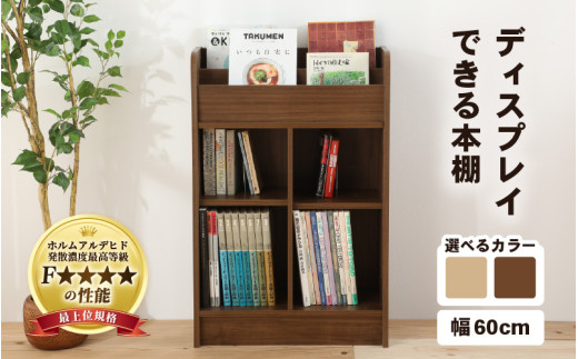 IN04D60DBR【組立品】ディスプレイできる本棚【幅60cm】ダークブラウン [aw053-c005_02]