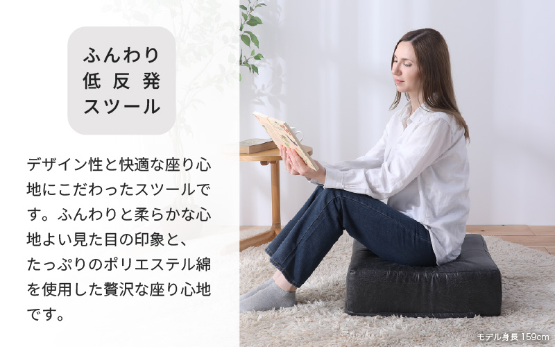 【ブラック】低反発スツール  ヴァーサ [aw055-a012_01]
