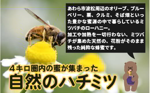 【天然はちみつ】 raw honey あわら蜜 1個 / 非加熱 生産者直送 蜂蜜 ミツバチ 純はちみつ ローヤルゼリー 生はちみつ みつばち [aw101-a001]