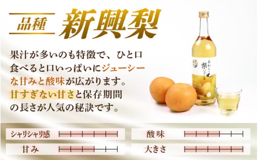 【福井県あわら市産】夢の果実直送便 梨ジュース（720ml×2本） / ストレートジュース 梨 新興梨 ジュース 果物 フルーツ 果汁100 ギフト プレゼント 贈り物 福井県 あわら市 [aw023-a002]