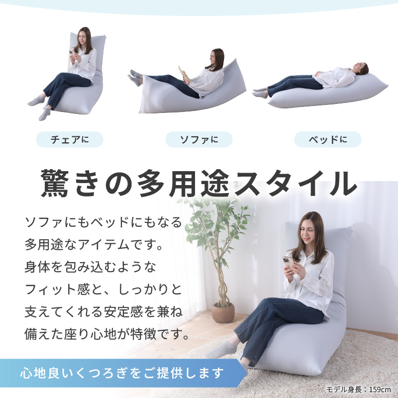 【ダークブラウン】ワンルームにも◎軽量＆万能ビーズクッション｜ハッピースリム [aw055-c004_01]