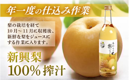 【福井県あわら市産】夢の果実直送便 梨ジュース（720ml×2本） / ストレートジュース 梨 新興梨 ジュース 果物 フルーツ 果汁100 ギフト プレゼント 贈り物 福井県 あわら市 [aw023-a002]