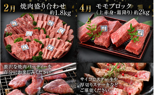 【偶数月定期便6回コース】若狭牛 特選和牛セット ／ 国産 牛肉 焼肉 モモブロック ステーキ しゃぶしゃぶ すき焼き ブランド牛 贅沢  A4 A5 ギフト [aw009-r001]