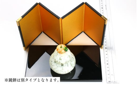 ガラスの鏡餅 大 白 ＜コンパクトで便利！贈り物にも！＞ ／ かがみもち お正月 飾り 置物 新年 迎春 職人 手作り ハンドメイド ガラス細工 ガラス製品 インテリア 受注制作 [aw030-a002]