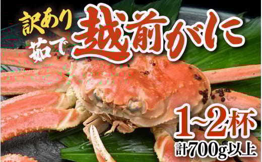 【先行予約】【訳あり】 茹で越前がに 1～2杯 （計700g以上）《新鮮！茹でたてを発送》／ ボイル 冷蔵 蟹 カニ ワケあり足折れ 期間限定 ※2025年11月解禁日以降発送可能時期より順次発送 [aw002-x002]