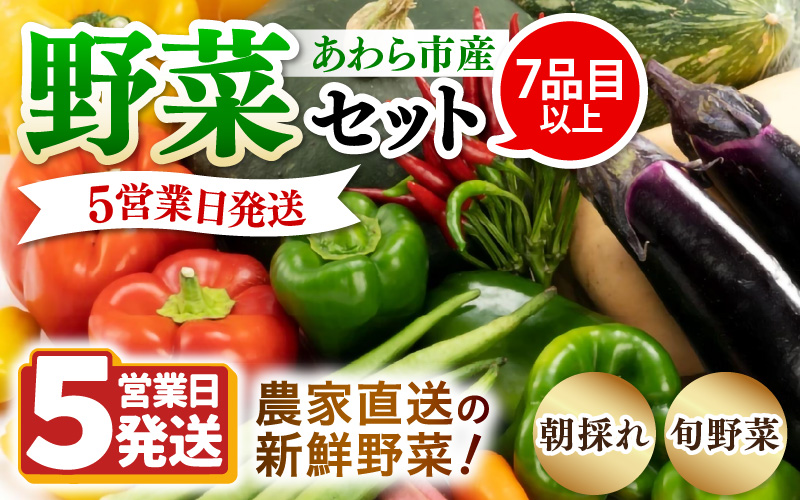 【5営業日発送！】農家直送 旬の野菜セット 7品目以上 1箱 [aw028-a012]