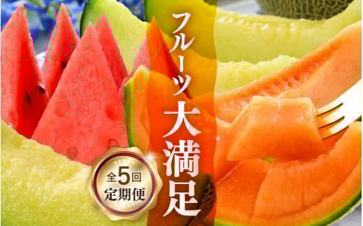 【先行予約】《定期便全5回》フルーツ大満足定期便 ／ すいか マスクメロン 高級メロン 大玉 果物 フルーツ 夏 ギフト 農家直送 ※2026年6月上旬以降発送  [aw065-d001]