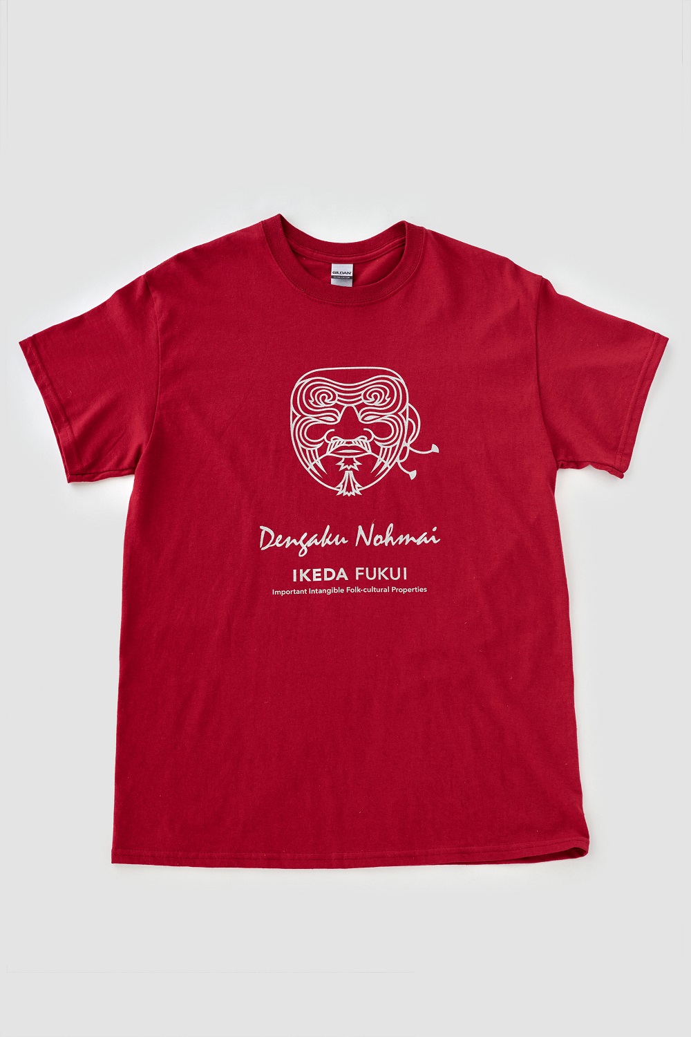 池田の伝統行事「田楽能舞」Tシャツ　【赤色　LLサイズ】