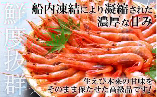 甘えび 大サイズ70～80尾 1kg （500g × 2箱） 船内凍結 福井県沖から直送！鮮度と旨味に自信あり【 福井漁連 ブランド品 甘エビ あまえび 1キロ 】 [e12-a041]