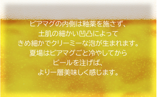 【越前焼】光窯 ビアマグ えくぼ ペア 桐箱入り（木灰 × 1個 & 志野 × 1個）【福井県 マグカップ コップ ビール セット 伝統工芸品 陶器 陶磁器】 [e25-a003]