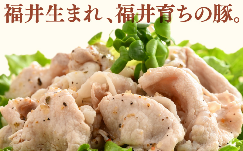 「福井県ブランド豚」ふくいポーク 肩ロース薄切 900g（300g × 3パック）【銘柄豚 福井県産 ポーク 豚肉 ぶたにく 豚スライス肉 冷しゃぶ 使い勝手抜群 肉巻き 野菜巻き 三元交配 肉  冷凍 小分け バーべキュー】 [e02-a029]