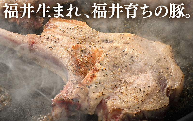 「福井県ブランド豚」ふくいポーク ポークチョップ 骨付き豚ロース 3本（3本 × 1パック 合計約1kg）【ロース 銘柄豚肉  豚ばら肉   国産豚肉 福井県産 ポーク 焼き肉 ステーキ メイン料理 キャンプ飯 ぶたにく  使い勝手抜群  三元交配 肉  冷凍豚肉 小分け BBQ 】 [e02-a035]