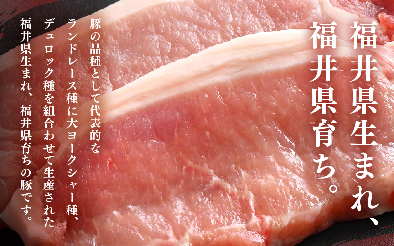 「福井県ブランド豚」ふくいポーク ロース 100g × 4枚 合計400g（2枚入り × 2p）【とんかつ トンテキ 銘柄豚 福井県産 ポーク 豚肉 切り身 ぶたにく カット済み豚ロース ポーク 豚カツ肉  使い勝手抜群 三元交配  冷凍肉  惣菜肉 バーべキュー 国産 小分け】 [e02-a040]