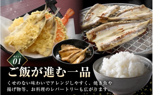食べやすい越前の魚！骨取り メギス 開き 約1kg（50尾前後）500g × 2袋 網元漁師「福丸」厳選！【ニギス にぎす さかな めぎす おかず グルメ 小分け 冷凍 個包装 グルメ 惣菜  魚介類 海鮮 焼魚 フライ 揚げ物 バーベキュー】 [e15-a023]