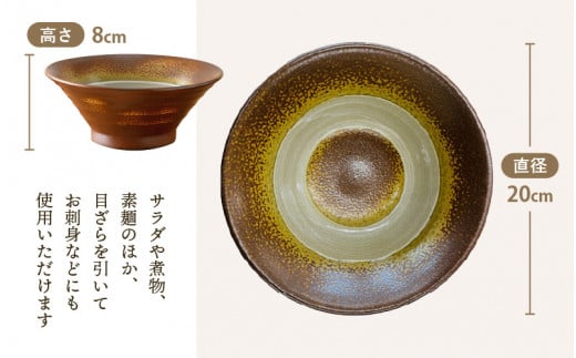 【越前焼】国成窯 ラーメン鉢（2点セット）福井の名店シリーズ「岩本屋」監修【福井県 伝統工芸品 はち どんぶり ボール うどん 陶器 陶磁器】 [e25-b001]