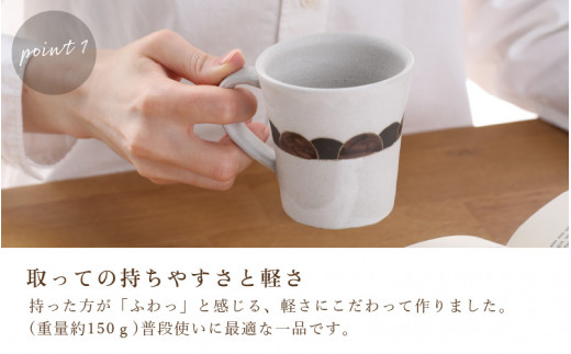 【越前焼】マグカップ 青海波（せいがいは）柄 1個 踏青舎【コップ スープマグ 食器 ホワイト 白 ギフト うつわ 電子レンジ 食洗器 SDGs 工芸品 伝統工芸士 青海波柄】 [e61-a005]