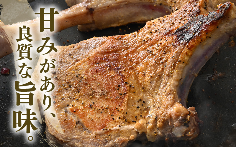 「福井県ブランド豚」ふくいポーク ポークチョップ 骨付き豚ロース 6本（3本 × 2パック 合計約2kg）【ロース 銘柄豚肉  豚ばら肉   国産豚肉 福井県産 ポーク 焼き肉 ステーキ メイン料理 キャンプ飯 ぶたにく  使い勝手抜群  三元交配 肉  冷凍豚肉 小分け BBQ 】 [e02-b020]