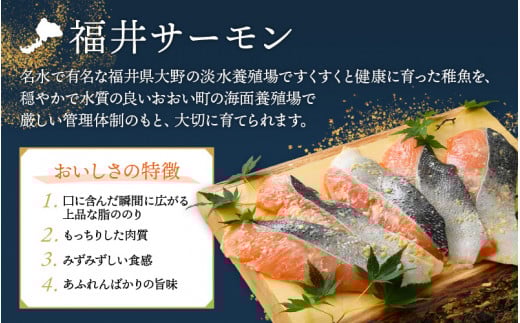 熟成 ふくいサーモン 味噌漬け 5P（計300g）【国産 サーモン 魚 さかな 鮭 さけ 切り身 みそ 漬け物 おかず 惣菜 朝食 弁当 骨なし 魚介類 個包装 お取り寄せ 贈答 化粧箱 発酵食品 おかず 惣菜 冷凍食品】 [e04-a035]