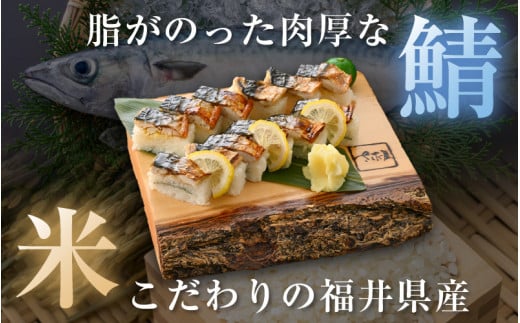 魚屋が作る 浜焼き鯖寿司 2本 セット！浜焼き鯖寿司（生姜）×1本 浜焼き鯖寿司（ゆず）×1本【さば サバ 鯖 寿司 すし 焼き 魚 冷凍 レンジ グルメ 福井 土産】 [e04-a093]