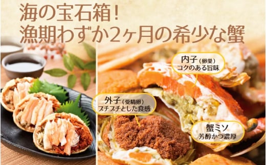  せいこがに 甲羅盛り 4杯「この道50年の職人が選ぶ！」海の宝石箱【ずわいがに 雌】 [e04-b800] 