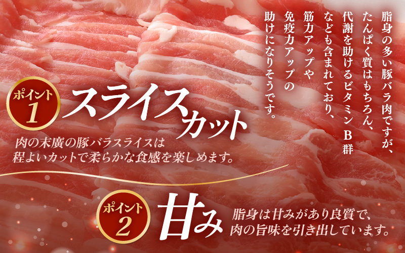 「福井県ブランド豚」ふくいポーク 豚バラスライス 1.8kg（300g × 6パック）【福井県産 ポーク 豚肉 ぶたにく 豚バラ肉 肉巻き 野菜巻き 三元交配 肉 冷凍 小分け バーべキュー】 [e02-b010]