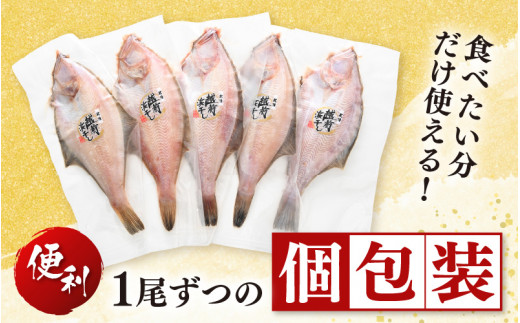 干物 セット 赤がれい 一塩干し 大サイズ （1尾 × 5パック入り）1尾約170g【福井県産 赤カレイ 小分け 個包装 詰め合わせ 保存料・着色料 無添加 おかず 惣菜 冷凍食品】 [e04-a092]